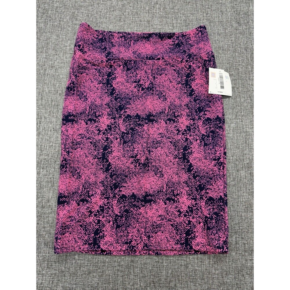Lularoe NWT Cassie Pencil Stretch Skirt Size XL Pink Black